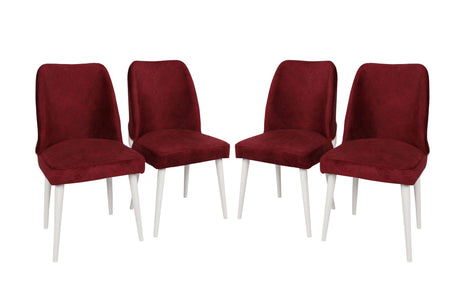 Set 4 scaune Nova 081 V4, Bordo - Alb, 50x49x90 cm