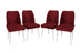 Set 4 scaune Nova 081 V4, Bordo - Alb, 50x49x90 cm, SKU 974NMB1220, imagine 1
