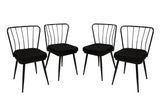 Set 4 scaune Yıldız 943 V4, Negru, 43x42x82 cm