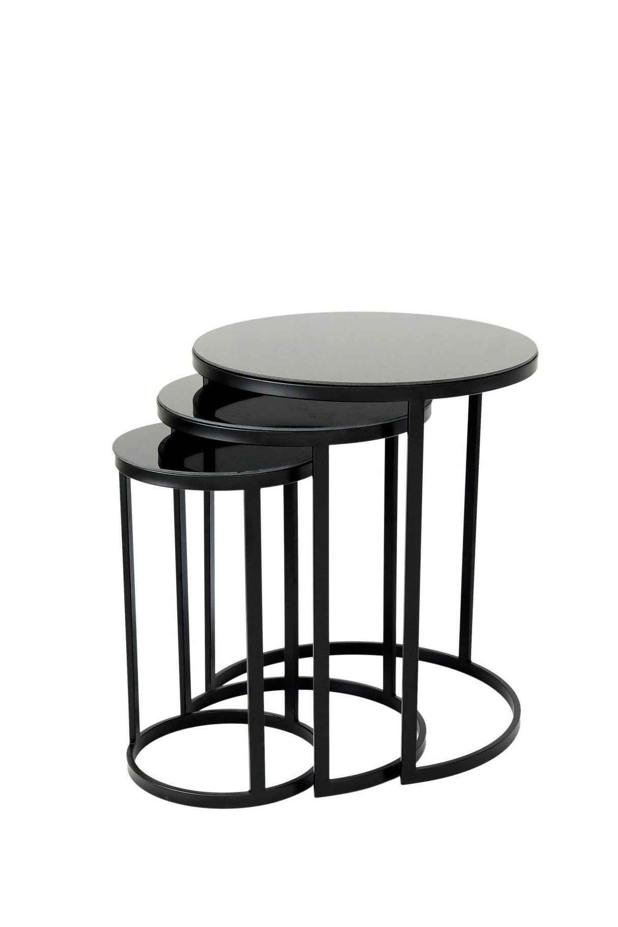 Set 3 măsuțe de cafea Dunya, Diverse culori, Ø28x46 cm - Negru | SKU: 974NMB1222 | Set 3 măsuțe de cafea Dunya, Ø28x46 cm, varianta Negru, produs pentru amenajarea locuinței, disponibil online în România la CasaMob