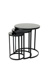 Set 3 măsuțe de cafea Dunya, Diverse culori, Ø28x46 cm - Negru | SKU: 974NMB1222 | Set 3 măsuțe de cafea Dunya, Ø28x46 cm, varianta Negru, produs pentru amenajarea locuinței, disponibil online în România la CasaMob