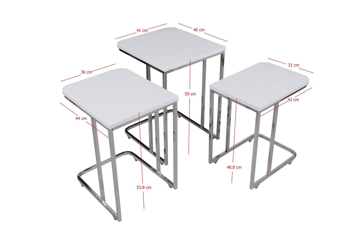 MASUTA DE CAFEA Ce Metal Zigo Table, Nuc, 46x49x41 cm - Alb, SKU 974NMB1234