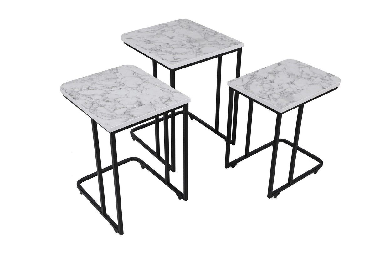 MASUTA DE CAFEA Ce Metal Zigo Table, Nuc, 46x49x41 cm - Alb negru, SKU 974NMB1234