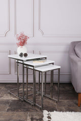 MASUTA DE CAFEA Ce Metal Zigo Table, Nuc, 46x49x41 cm - Alb, SKU 974NMB1234
