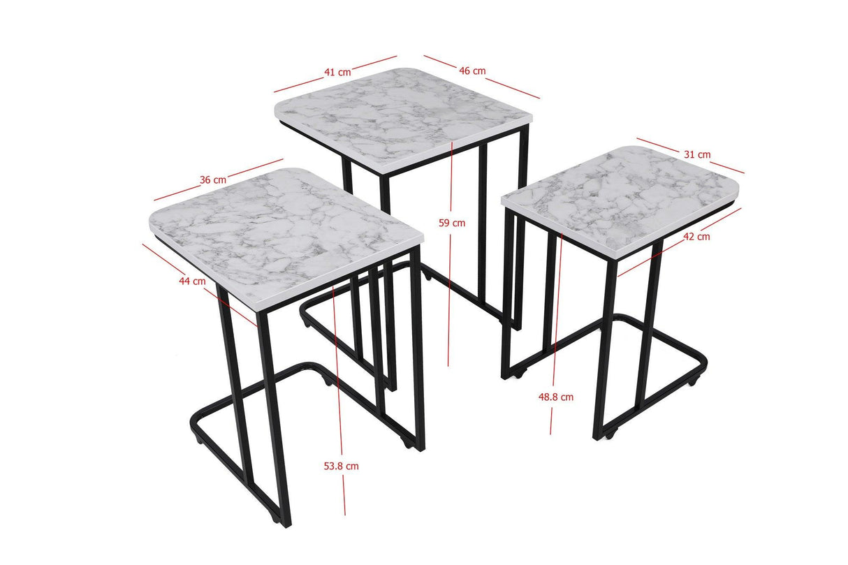 MASUTA DE CAFEA Ce Metal Zigo Table, Nuc, 46x49x41 cm - Alb negru, SKU 974NMB1234