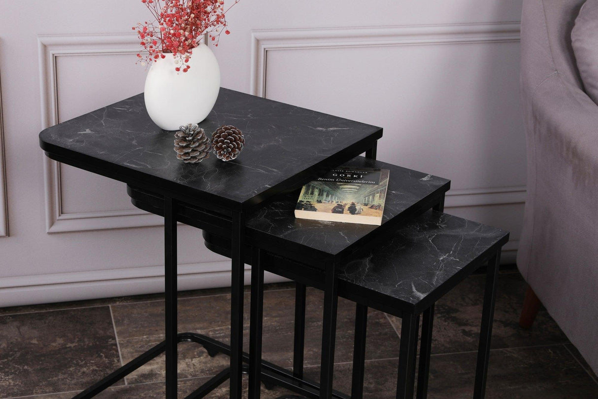 MASUTA DE CAFEA Ce Metal Zigo Table, Nuc, 46x49x41 cm - Maro Negru, SKU 974NMB1234