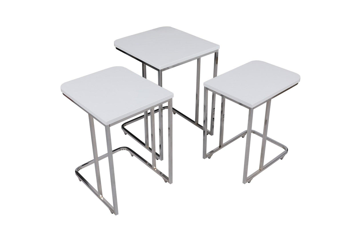 MASUTA DE CAFEA Ce Metal Zigo Table, Nuc, 46x49x41 cm - Alb, SKU 974NMB1234