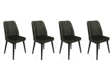Set scaune (4 bucăți) Alfa V4 Chair Set (4 Pieces), Kaki, 50x90x49 cm - Kaki Negru, SKU 974NMB1554