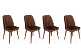 Set scaune (4 bucăți) Alfa V4 Chair Set (4 Pieces), Kaki, 50x90x49 cm - Nuc brun, SKU 974NMB1554