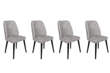 Set scaune (4 bucăți) Alfa V4 Chair Set (4 Pieces), Kaki, 50x90x49 cm - Gri Negru, SKU 974NMB1554