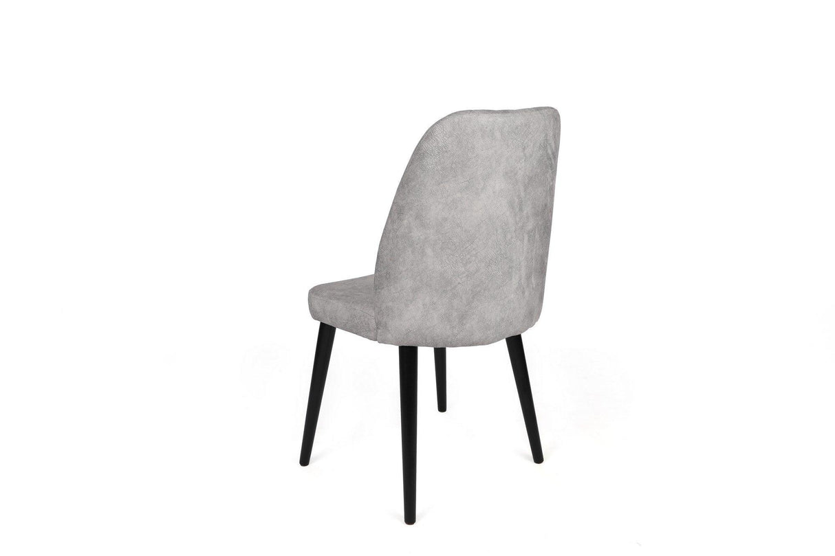 Set scaune (4 bucăți) Alfa V4 Chair Set (4 Pieces), Kaki, 50x90x49 cm - Gri Negru, SKU 974NMB1554
