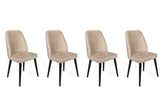 Set scaune (4 bucăți) Alfa V4 Chair Set (4 Pieces), Kaki, 50x90x49 cm - Crem Negru, SKU 974NMB1554