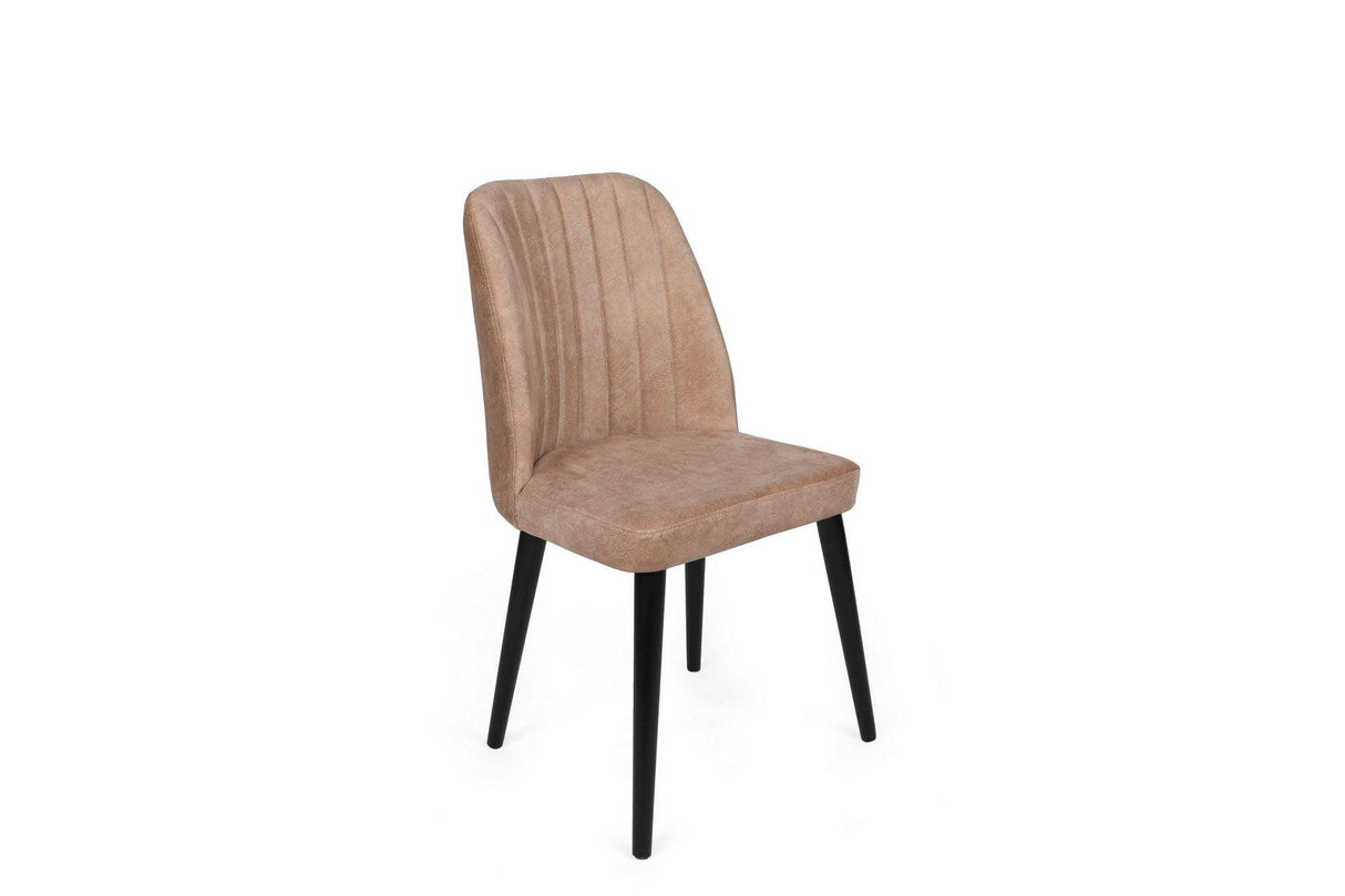 Set scaune (4 bucăți) Alfa V4 Chair Set (4 Pieces), Kaki, 50x90x49 cm - Bej Negru, SKU 974NMB1554