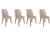 Set scaune (4 bucăți) Alfa V4 Chair Set (4 Pieces), Kaki, 50x90x49 cm - nurcă de nuc, SKU 974NMB1554