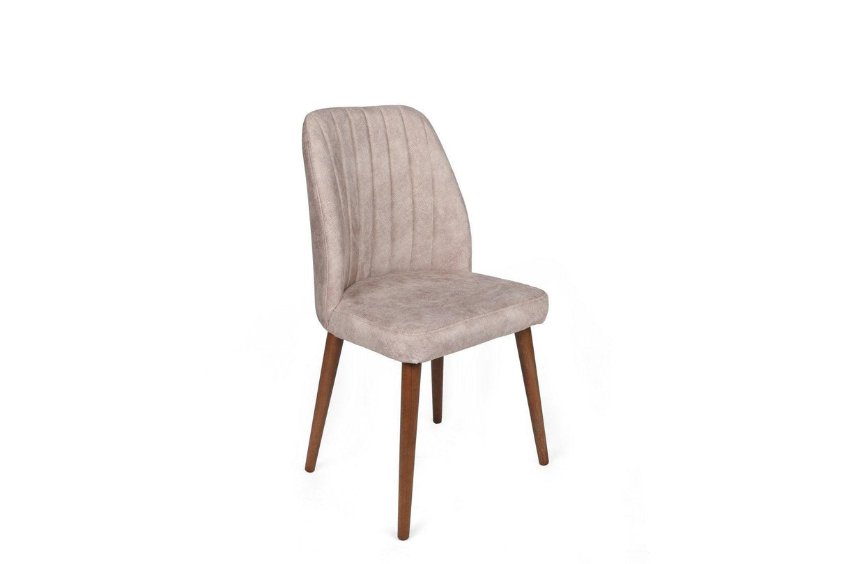 Set scaune (4 bucăți) Alfa V4 Chair Set (4 Pieces), Kaki, 50x90x49 cm - nurcă de nuc, SKU 974NMB1554