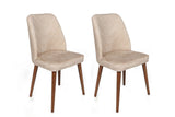 Set 4 scaune Dallas-550 V4, Bej - Nuc, 50x49x90 cm