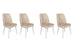 Set 4 scaune Dallas-580 V4, Bej - Alb, 50x49x90 cm, SKU 974NMB1586, imagine 1