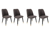 Set scaune (4 bucăți) Hugo V4 Chair Set (4 Pieces), Gri, 50x90x49 cm - Auriu Negru Antracit, SKU 974NMB1591