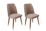 Set scaune (4 bucăți) Hugo V4 Chair Set (4 Pieces), Gri, 50x90x49 cm - Bej Nuc Auriu, SKU 974NMB1591