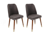 Set scaune (4 bucăți) Hugo V4 Chair Set (4 Pieces), Gri, 50x90x49 cm - Antracit Nuc Auriu, SKU 974NMB1591