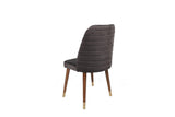 Set scaune (4 bucăți) Hugo V4 Chair Set (4 Pieces), Gri, 50x90x49 cm - Antracit Nuc Auriu, SKU 974NMB1591