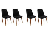 Set scaune (4 bucăți) Hugo V4 Chair Set (4 Pieces), Gri, 50x90x49 cm - Nuc Negru Auriu, SKU 974NMB1591