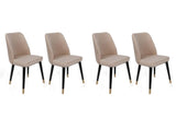 Set scaune (4 bucăți) Hugo V4 Chair Set (4 Pieces), Gri, 50x90x49 cm - Crem Negru Auriu, SKU 974NMB1591