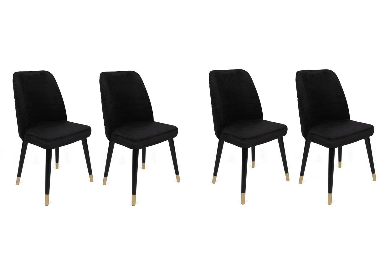Set scaune (4 bucăți) Hugo V4 Chair Set (4 Pieces), Gri, 50x90x49 cm - Auriu Negru, SKU 974NMB1591