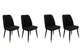 Set scaune (4 bucăți) Hugo V4 Chair Set (4 Pieces), Gri, 50x90x49 cm - Auriu Negru, SKU 974NMB1591