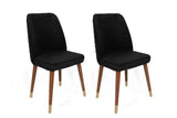 Set scaune (4 bucăți) Hugo V4 Chair Set (4 Pieces), Gri, 50x90x49 cm - Nuc Negru Auriu, SKU 974NMB1591