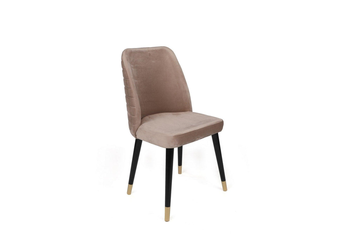 Set scaune (4 bucăți) Hugo V4 Chair Set (4 Pieces), Gri, 50x90x49 cm - Bej Negru Auriu, SKU 974NMB1591