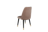 Set scaune (4 bucăți) Hugo V4 Chair Set (4 Pieces), Gri, 50x90x49 cm - Bej Negru Auriu, SKU 974NMB1591