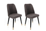 Set scaune (4 bucăți) Hugo V4 Chair Set (4 Pieces), Gri, 50x90x49 cm - Auriu Negru Antracit, SKU 974NMB1591