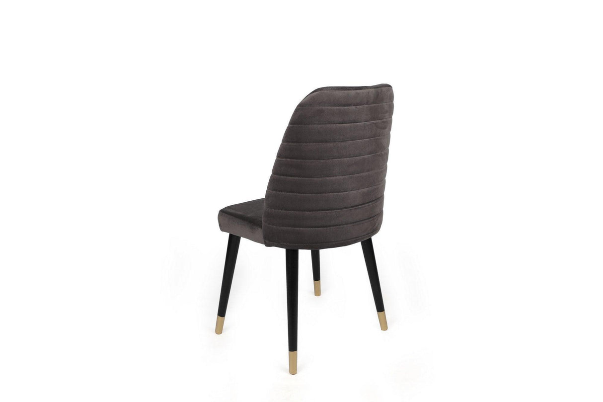 Set scaune (4 bucăți) Hugo V4 Chair Set (4 Pieces), Gri, 50x90x49 cm - Auriu Negru Antracit, SKU 974NMB1591