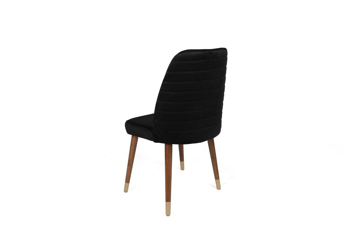 Set scaune (4 bucăți) Hugo V4 Chair Set (4 Pieces), Gri, 50x90x49 cm - Nuc Negru Auriu, SKU 974NMB1591
