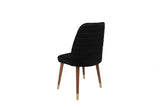 Set scaune (4 bucăți) Hugo V4 Chair Set (4 Pieces), Gri, 50x90x49 cm - Nuc Negru Auriu, SKU 974NMB1591