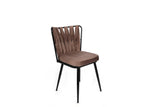 Set scaune (4 bucăți) Kuşaklı V4 Chair Set (4 Pieces), Crem, 43x82x43 cm - Maro deschis Negru, SKU 974NMB1606