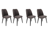 Set scaune (4 bucăți) Tutku V4 Chair Set (4 Pieces), Gri, 49x90x50 cm - Negru Antracit, SKU 974NMB1608