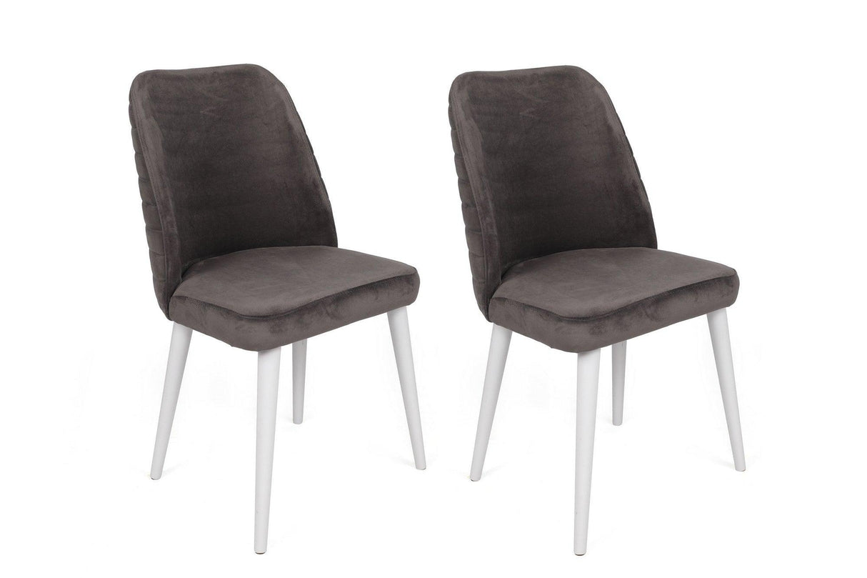 Set scaune (4 bucăți) Tutku V4 Chair Set (4 Pieces), Gri, 49x90x50 cm - Alb antracit, SKU 974NMB1608