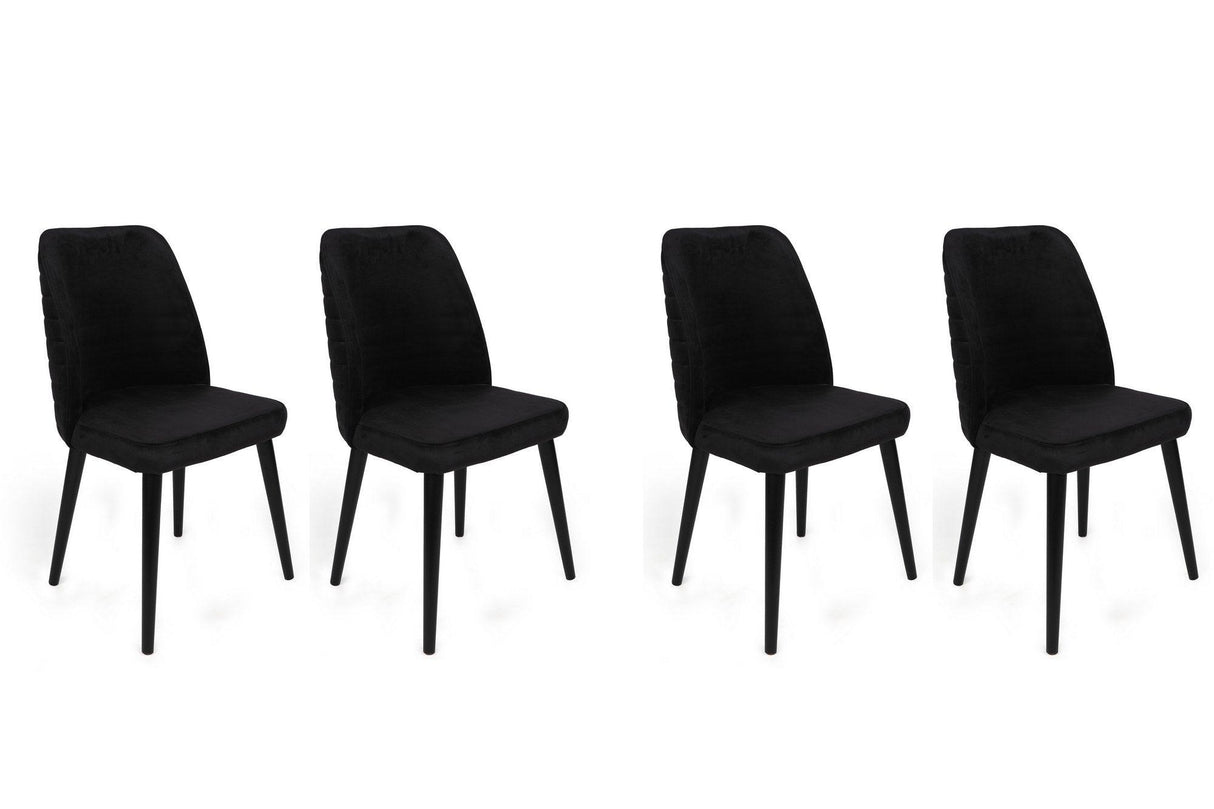 Set scaune (4 bucăți) Tutku V4 Chair Set (4 Pieces), Gri, 49x90x50 cm - Negru, SKU 974NMB1608