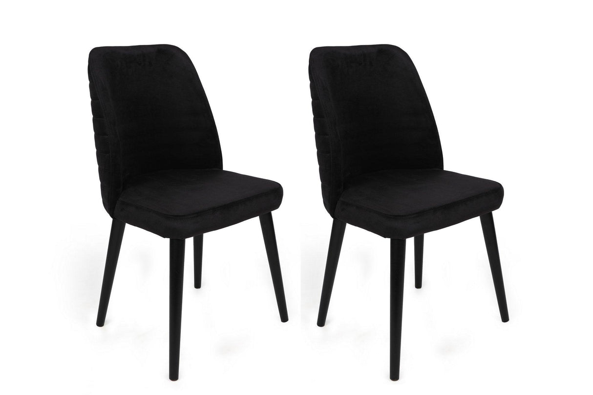 Set scaune (4 bucăți) Tutku V4 Chair Set (4 Pieces), Gri, 49x90x50 cm - Negru, SKU 974NMB1608
