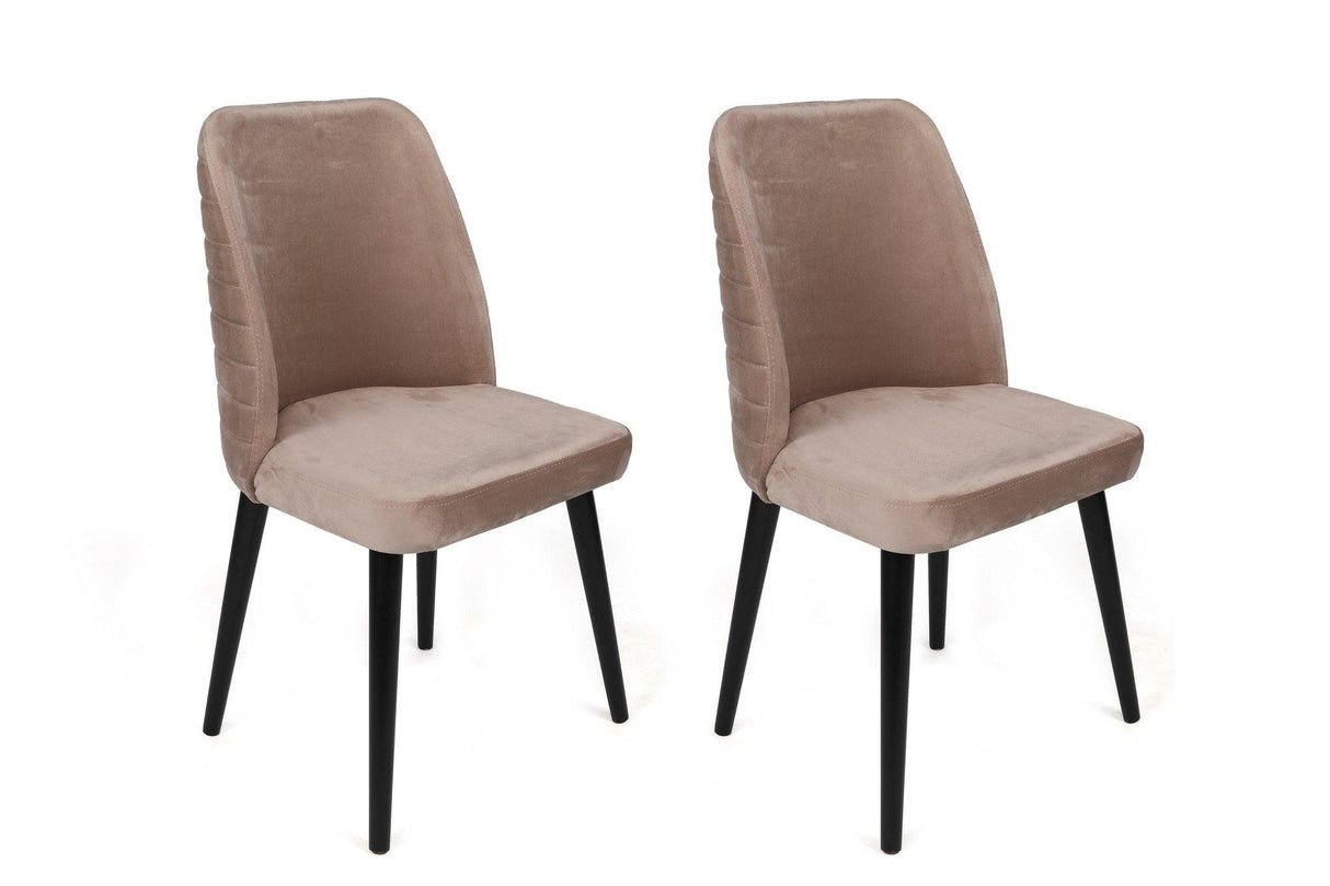 Set scaune (4 bucăți) Tutku V4 Chair Set (4 Pieces), Gri, 49x90x50 cm - Bej Negru, SKU 974NMB1608