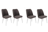 Set scaune (4 bucăți) Tutku V4 Chair Set (4 Pieces), Gri, 49x90x50 cm - Alb antracit, SKU 974NMB1608