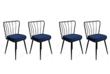 Set scaune (4 bucăți) Yıldız-1 Chair Set (4 Pieces), Albastru inchis, 42x82x43 cm - Albastru închis Negru, SKU 974NMB1625