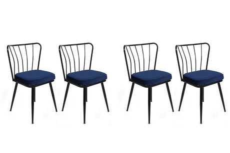 Set scaune (4 bucăți) Yıldız-1 Chair Set (4 Pieces), Albastru inchis, 42x82x43 cm