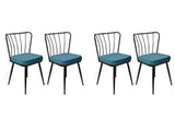 Set scaune (4 bucăți) Yıldız-1 Chair Set (4 Pieces), Albastru inchis, 42x82x43 cm - Albastru Negru, SKU 974NMB1625