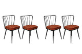 Set scaune (4 bucăți) Yıldız-1 Chair Set (4 Pieces), Albastru inchis, 42x82x43 cm - Rosu/Negru, SKU 974NMB1625