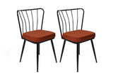 Set scaune (4 bucăți) Yıldız-1 Chair Set (4 Pieces), Albastru inchis, 42x82x43 cm - Rosu/Negru, SKU 974NMB1625