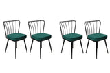 Set scaune (4 bucăți) Yıldız-1 Chair Set (4 Pieces), Albastru inchis, 42x82x43 cm - Verde Negru, SKU 974NMB1625