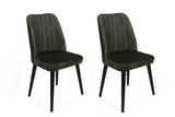 Set scaune (2 bucăți) Alfa Chair Set (2 Pieces), Kaki, 50x90x49 cm - Kaki Negru, SKU 974NMB1630